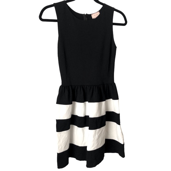 LOVE ADY womens small dress Black white stripes teacup sleeveless fit flare tank - Picture 6 of 13